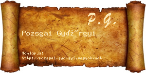 Pozsgai Györgyi névjegykártya